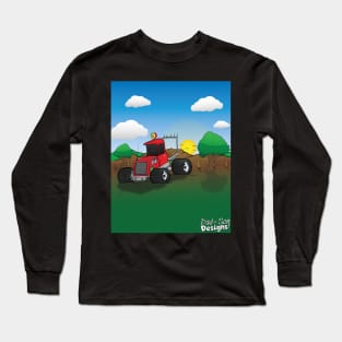 Red Off Road Hunting Truck Cartoon Long Sleeve T-Shirt